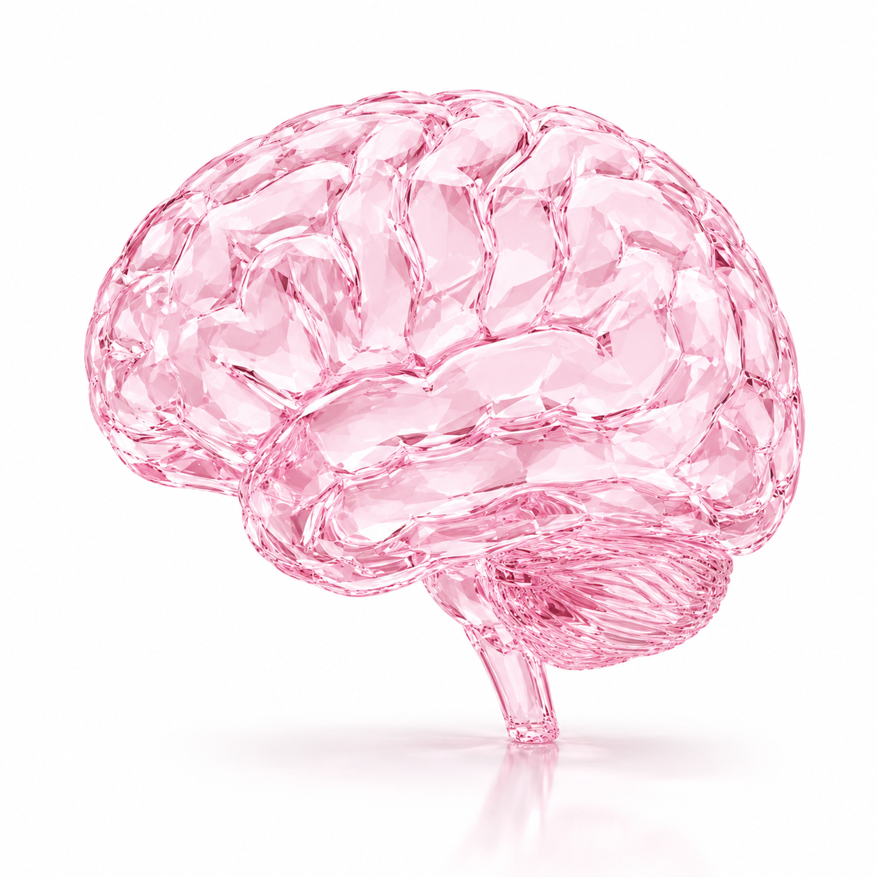 Pink glass brain